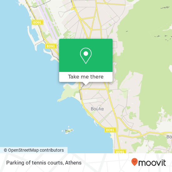 Parking of tennis courts map