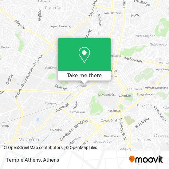 Temple Athens map