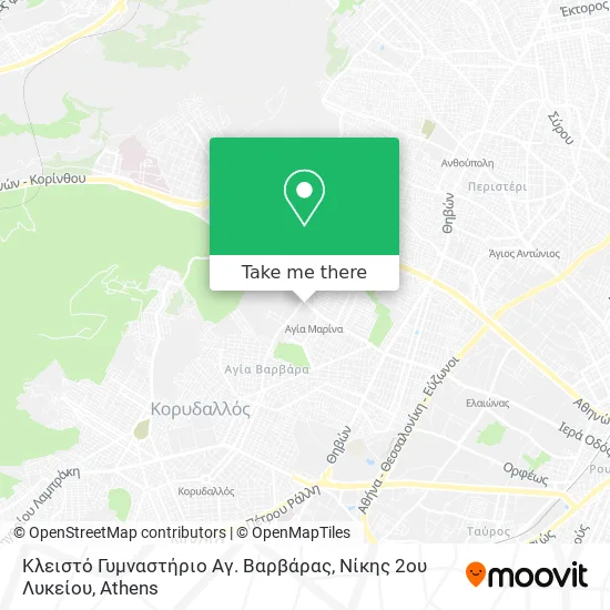 Κλειστό Γυμναστήριο Αγ. Βαρβάρας, Νίκης 2ου Λυκείου map