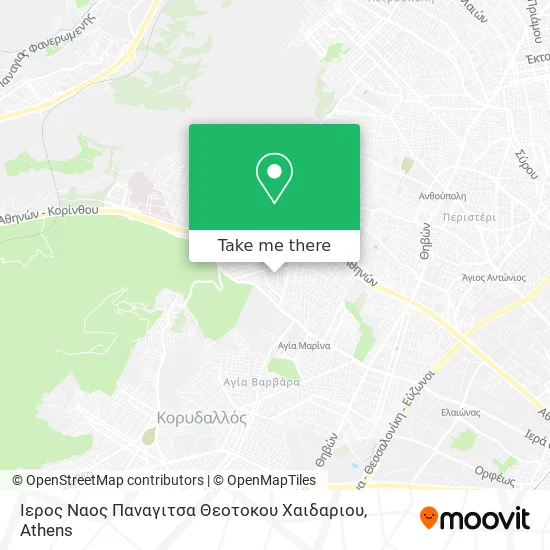 Ιερος Ναος Παναγιτσα Θεοτοκου Χαιδαριου map