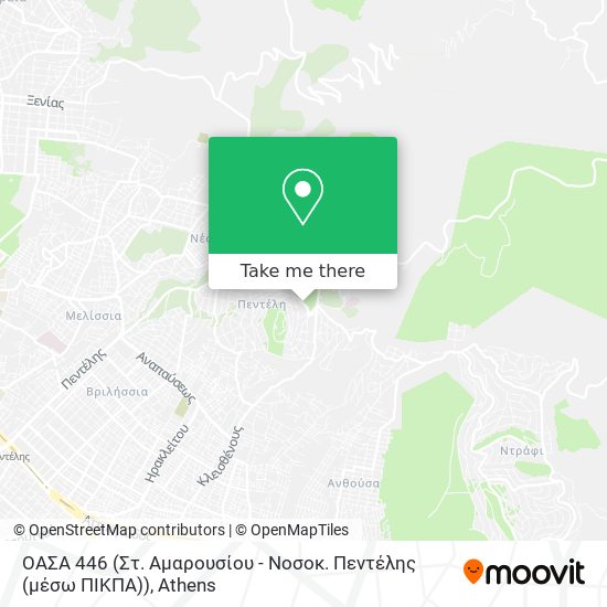 ΟΑΣΑ 446 (Στ. Αμαρουσίου - Νοσοκ. Πεντέλης (μέσω ΠΙΚΠΑ)) map