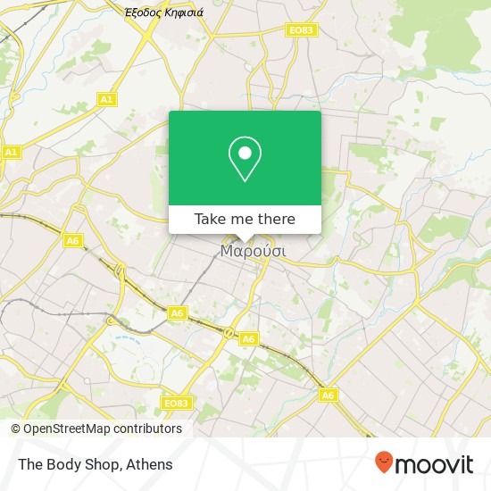 The Body Shop map