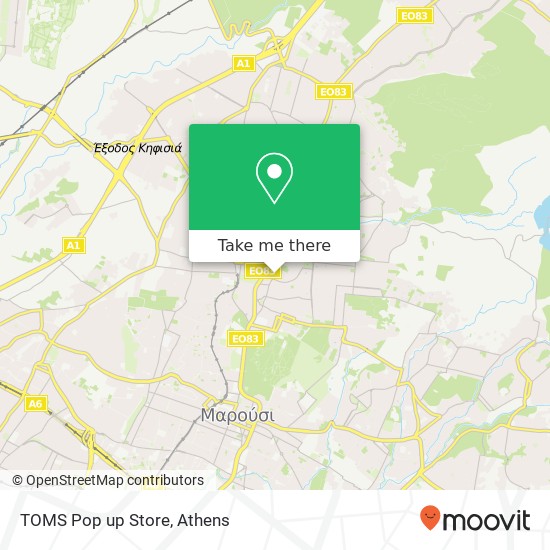 TOMS Pop up Store map