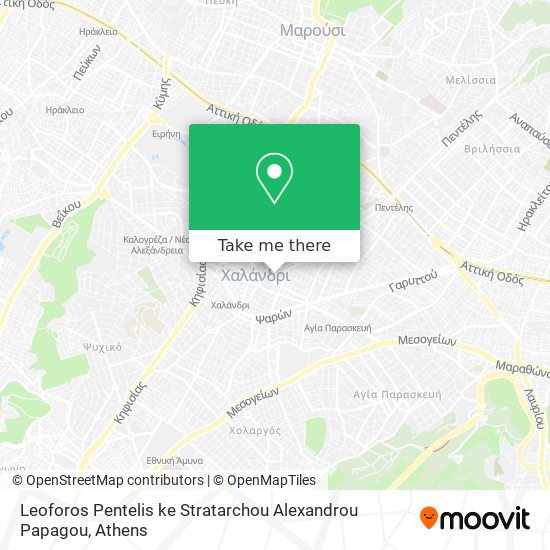 Leoforos Pentelis ke Stratarchou Alexandrou Papagou map