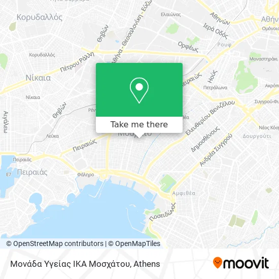 Μονάδα Υγείας ΙΚΑ Μοσχάτου map