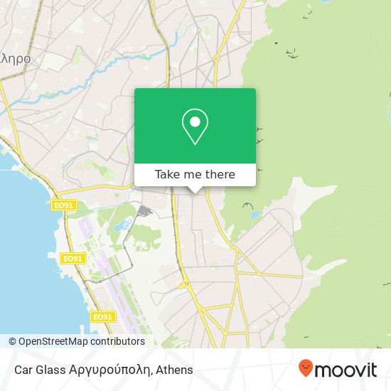 Car Glass Αργυρούπολη map