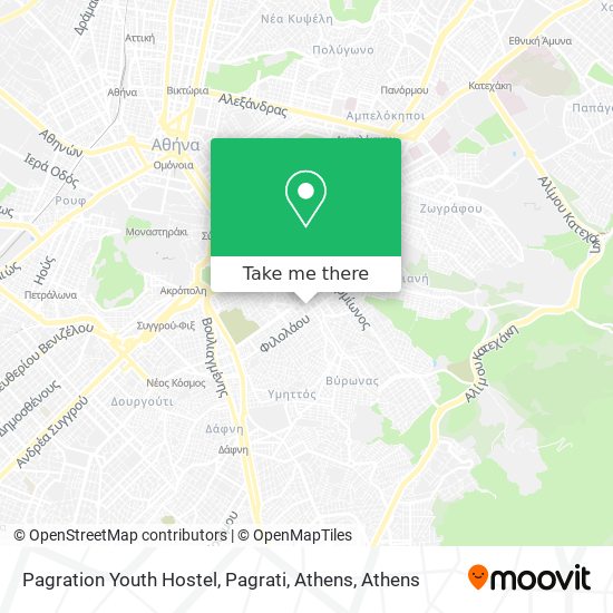 Pagration Youth Hostel, Pagrati, Athens map