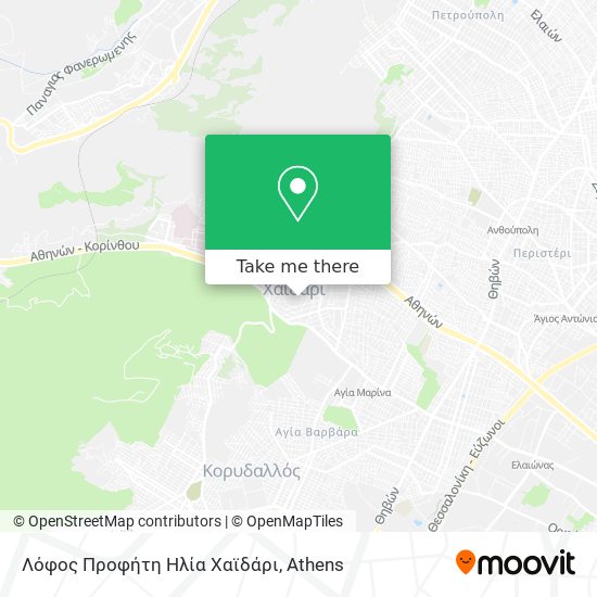 Λόφος Προφήτη Ηλία Χαϊδάρι map