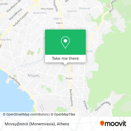 Μονεμβασιά (Monemvasia) map