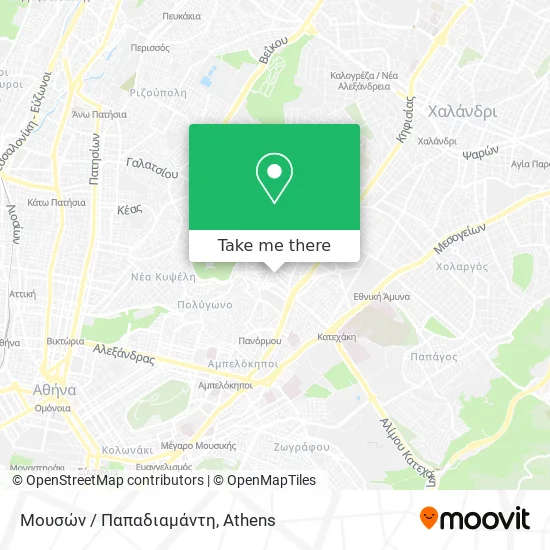 Μουσών / Παπαδιαμάντη map