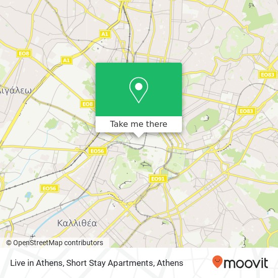 Live in Athens, Short Stay Apartments map