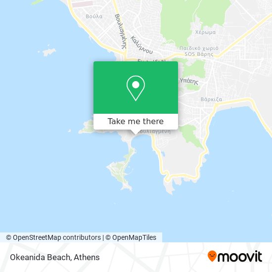 Okeanida Beach map