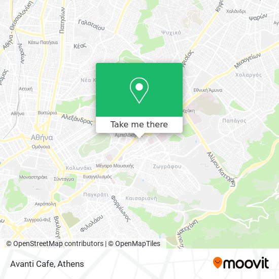 Avanti Cafe map