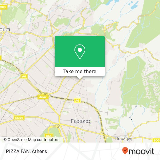 PIZZA FAN, Κλεισθένους 274 153 44 Γέρακας map