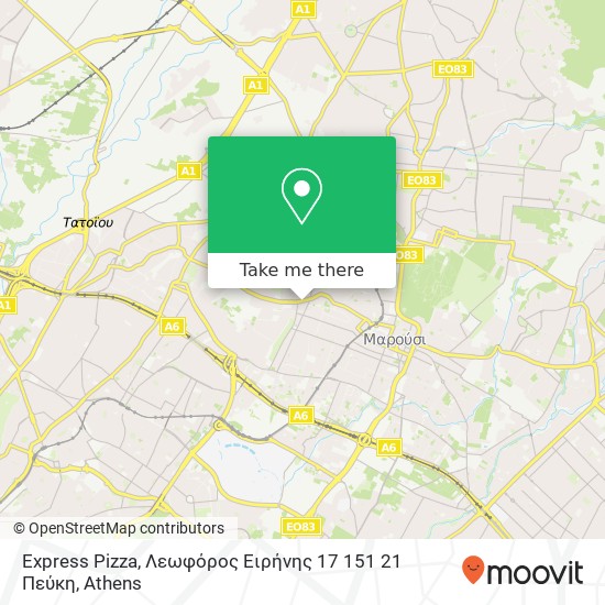 Express Pizza, Λεωφόρος Ειρήνης 17 151 21 Πεύκη map