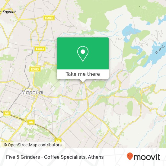 Five 5 Grinders - Coffee Specialists, Λεωφόρος Πηγής 63 151 27 Μελίσσια map