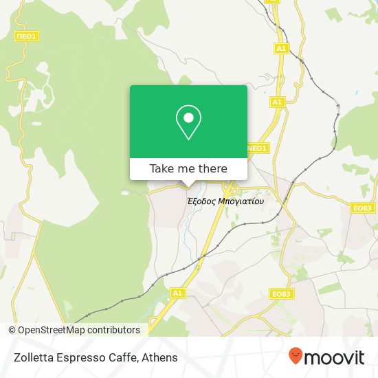 Zolletta Espresso Caffe, Λεωφόρος Κρυονερίου 145 68 Κρυονέρι map