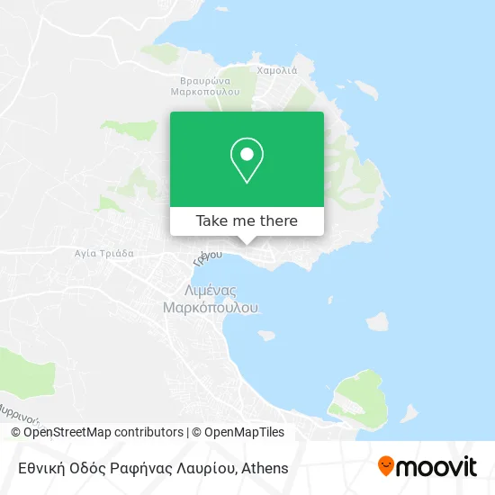 Εθνική Οδός Ραφήνας Λαυρίου map