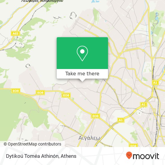 Dytikoú Toméa Athinón map