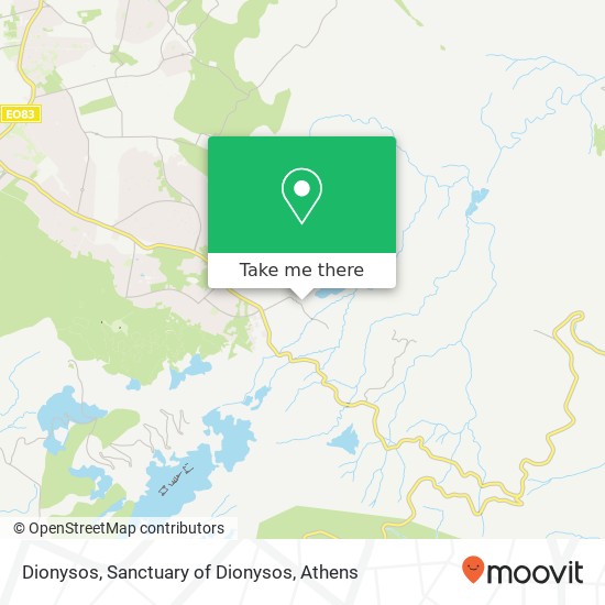 Dionysos, Sanctuary of Dionysos map