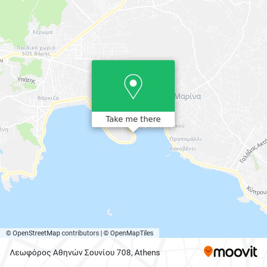 Λεωφόρος Αθηνών Σουνίου 708 map