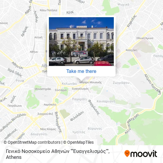 Γενικό Νοσοκομείο Αθηνών ""Ευαγγελισμός"" map