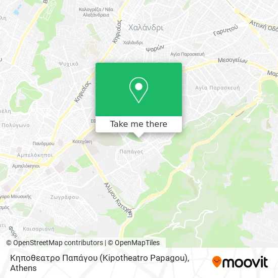 Κηποθεατρο Παπάγου (Kipotheatro Papagou) map