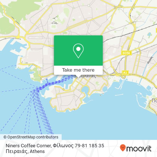 Niners Coffee Corner, Φίλωνος 79-81 185 35 Πειραιάς map