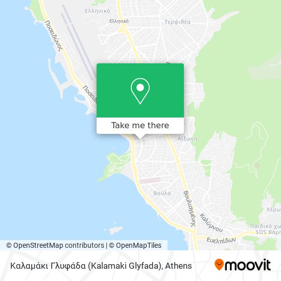 Καλαμάκι Γλυφάδα (Kalamaki Glyfada) map