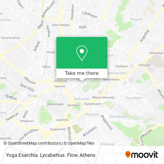 Yoga Exarchia. Lycabettus. Flow map