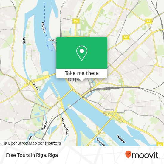 Карта Free Tours in Riga