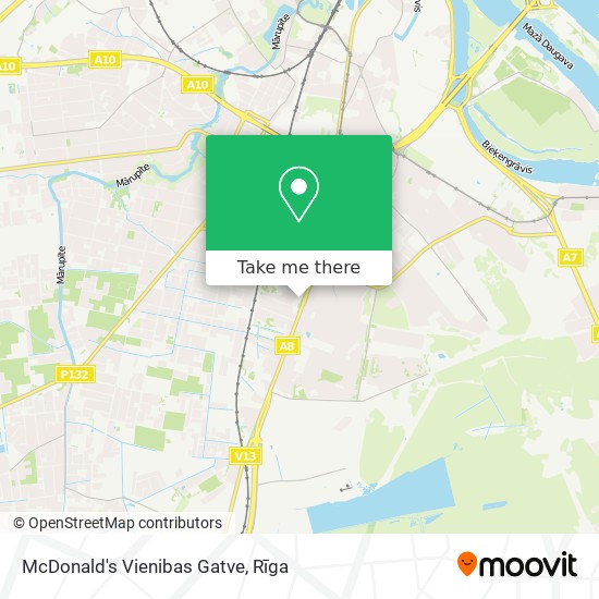 McDonald's Vienibas Gatve map