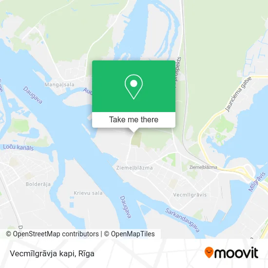 Карта Vecmīlgrāvja kapi