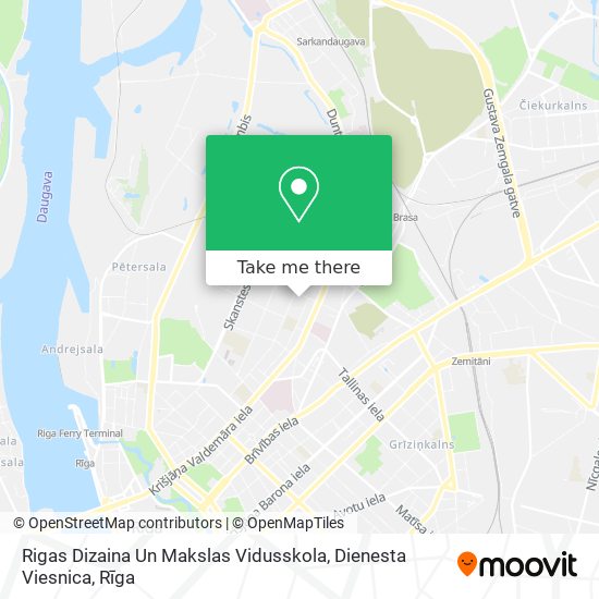 Карта Rigas Dizaina Un Makslas Vidusskola, Dienesta Viesnica