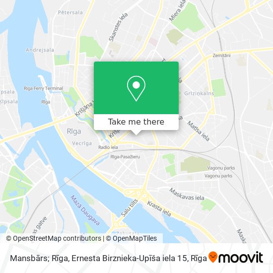 Карта Mansbārs; Rīga, Ernesta Birznieka-Upīša iela 15