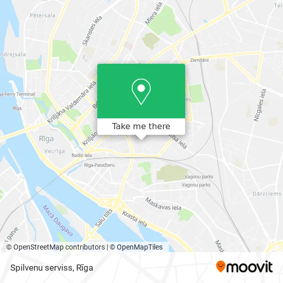 Карта Spilvenu serviss