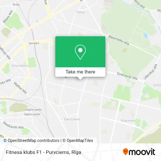 Карта Fitnesa klubs F1 - Purvciems