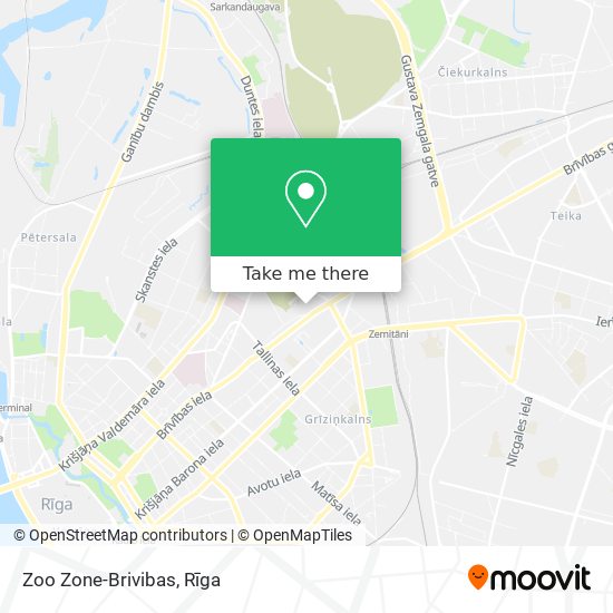 Карта Zoo Zone-Brivibas