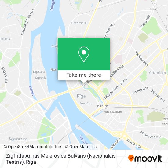 Карта Zigfrīda Annas Meierovica Bulvāris (Nacionālais Teātris)
