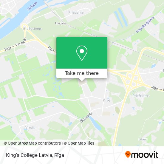 King's College Latvia map