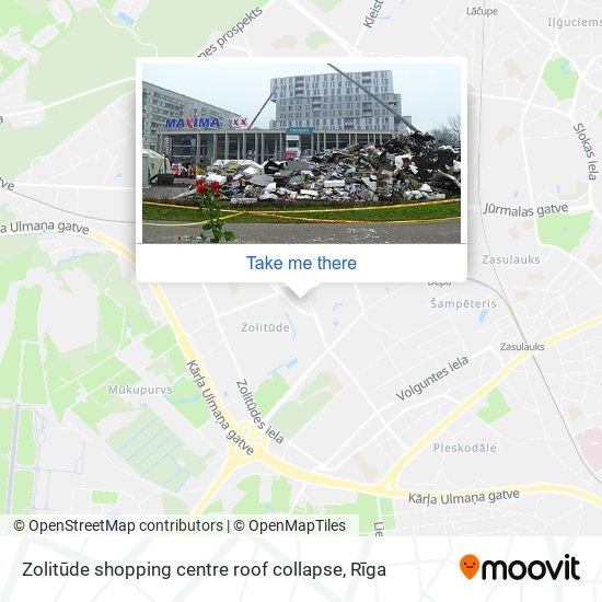 Zolitūde shopping centre roof collapse map