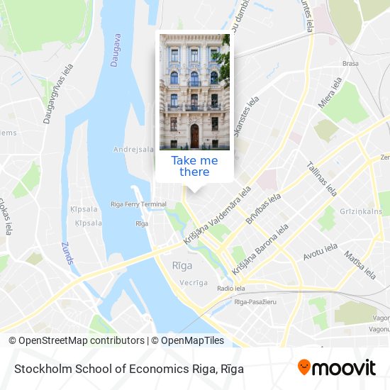 Карта Stockholm School of Economics Riga