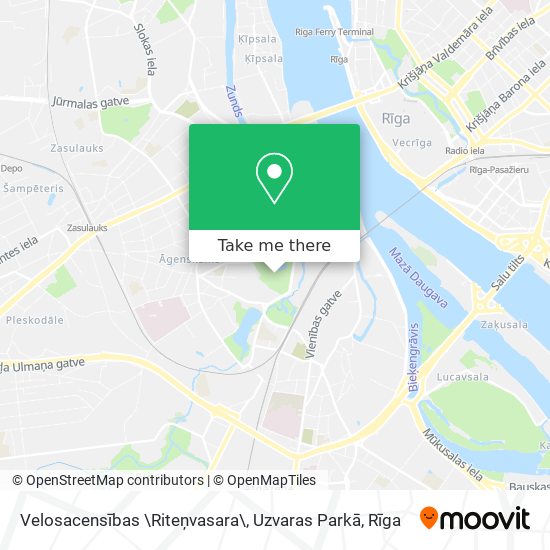 Velosacensības \Riteņvasara\, Uzvaras Parkā map