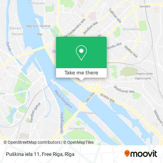 Карта Puškina iela 11, Free Riga