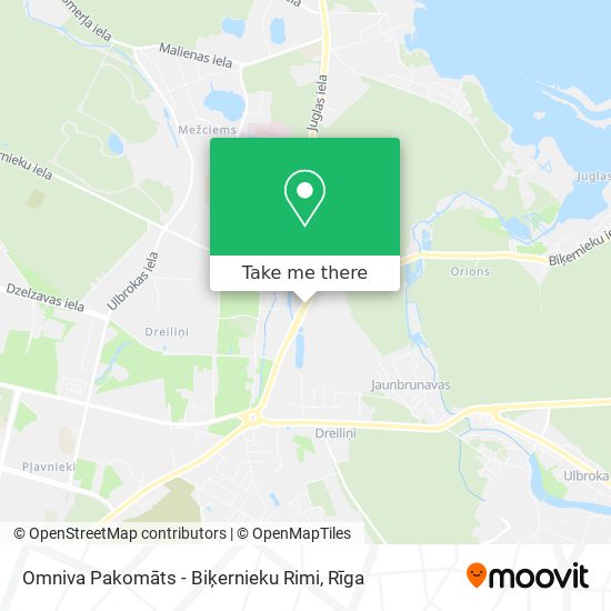Omniva Pakomāts - Biķernieku Rimi map
