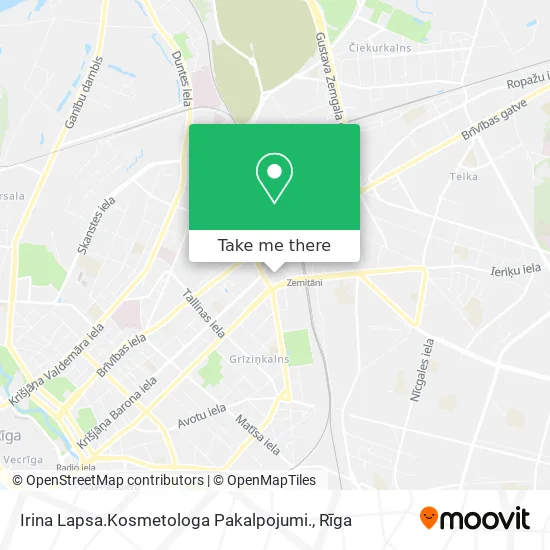 Карта Irina Lapsa.Kosmetologa Pakalpojumi.