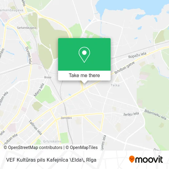 Карта VEF Kultūras pils Kafejnīca \Elda\
