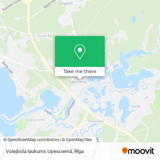 Volejbola laukums Upesciemā map