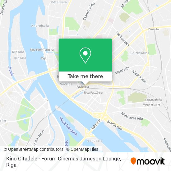 Карта Kino Citadele - Forum Cinemas Jameson Lounge