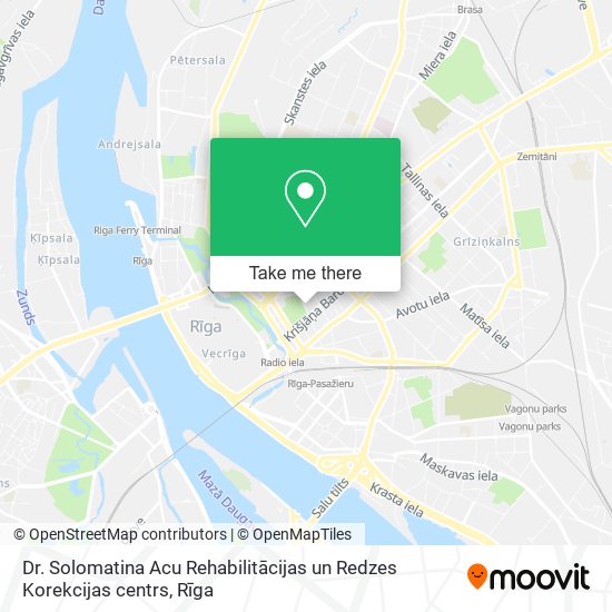 Карта Dr. Solomatina Acu Rehabilitācijas un Redzes Korekcijas centrs